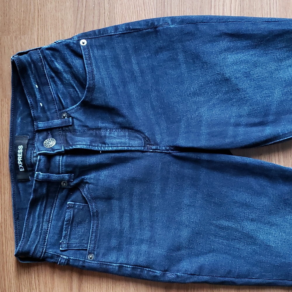 Express Skinny Stretch Legging Jeans Size 0๐ 24" Waist X 30" Inseam Length - Picture 3 of 13